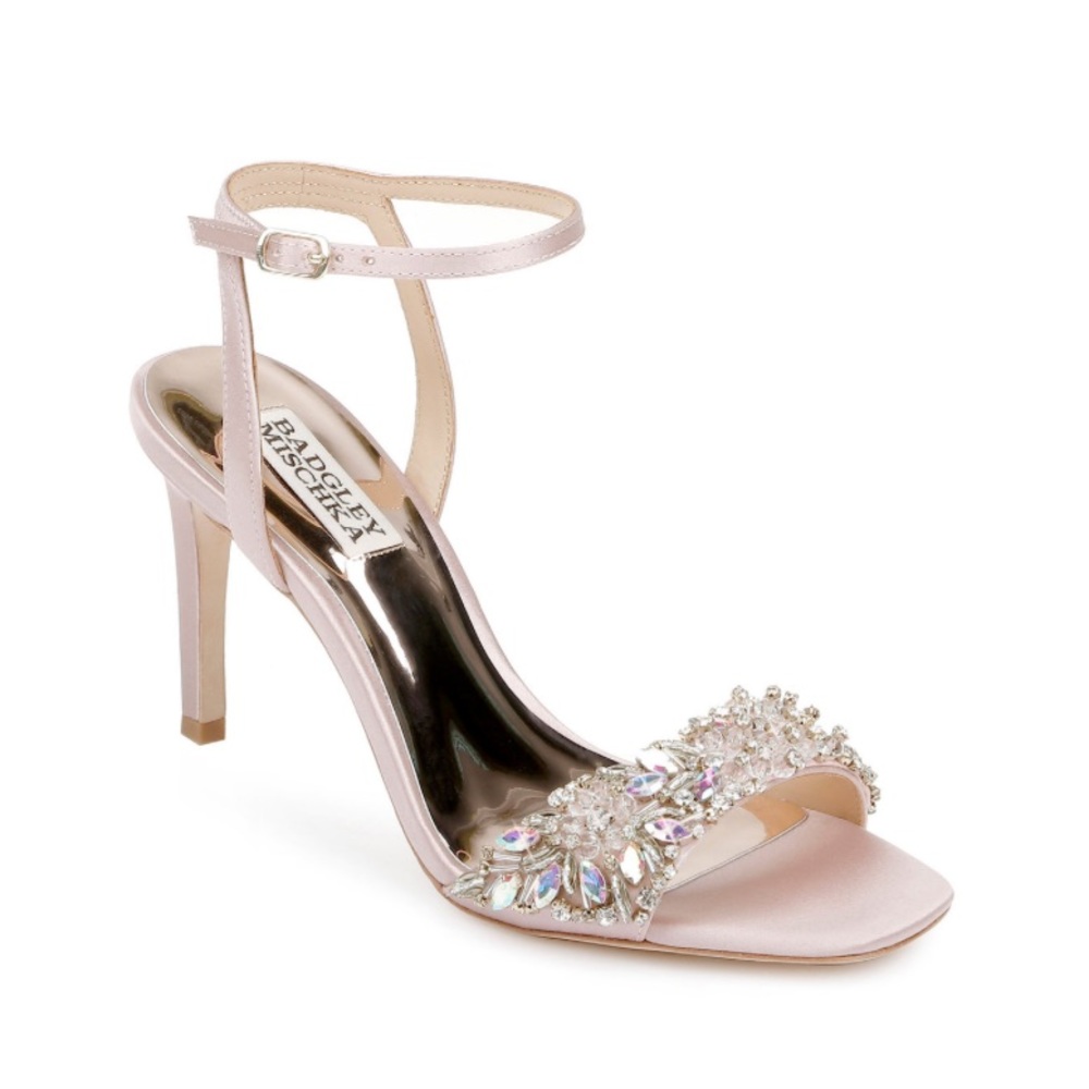 BADGLEY MISCHKA Rider Gemstone Stiletto soft blush size 10 women New